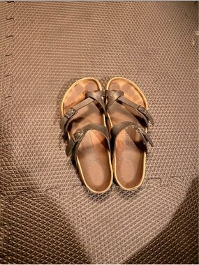 Birkenstock Black Leather Double Strap Sandals